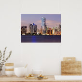 USA, Florida, Miami skyline at dusk 2 ポスター (キッチン)