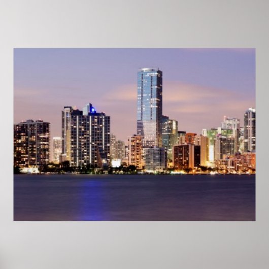 USA, Florida, Miami skyline at dusk 2 ポスター (正面)