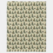 USA Forest Bears Elk Rabbits Nature Pattern フリースブランケット (正面)