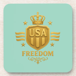 USA Freedom Golden Emblem Coasters – Set of 6 コースター