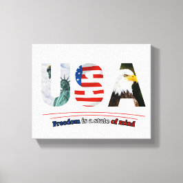 "USA – Freedom Is a State of Mind" キャンバスプリント
