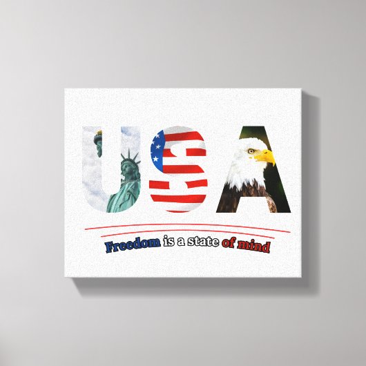 "USA – Freedom Is a State of Mind" キャンバスプリント (正面)