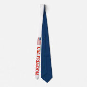 USA Freedom Patriotic Stripes Stars Old Glory Blue ネクタイ (裏面)