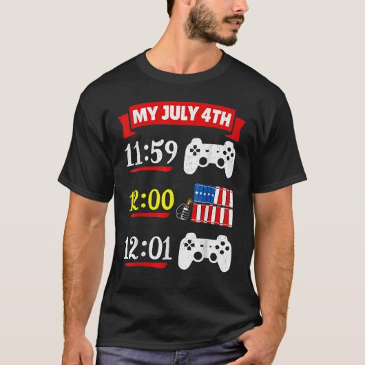 Usa Gaming Video Game 7月4日ゲーマー・キッズ Tシャツ (正面)