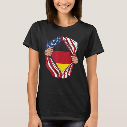 USA Germany Flag German American Von Steuben Day 3 Tシャツ (正面)