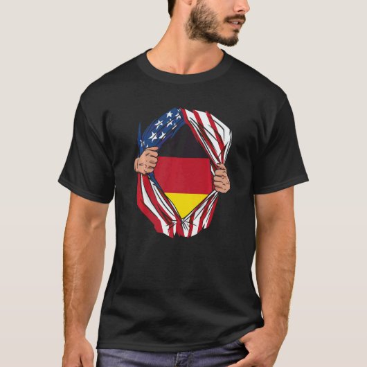 USA Germany Flag German American Von Steuben Day   Tシャツ (正面)
