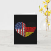 Usa Germany Heart - Dual Citizenship  カード (黄色い花)
