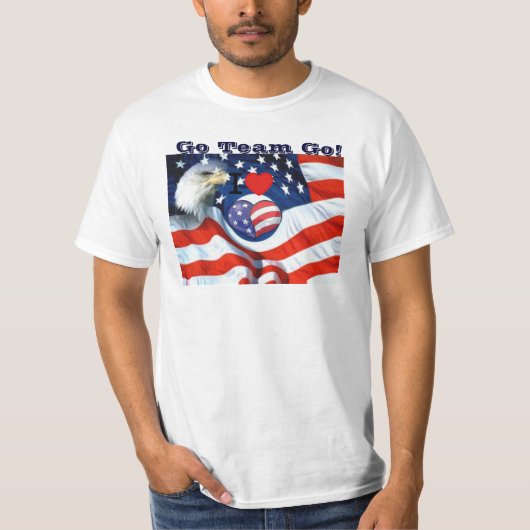 USA、Go Team Go!_ Tシャツ (正面)