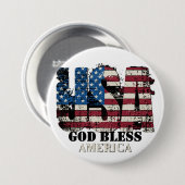 USA God Bless America 缶バッジ (正面&裏面)