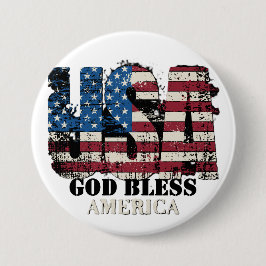 USA God Bless America 缶バッジ