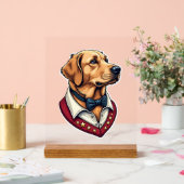 USA Golden Retriever Vintage Patriotic Dog Shirt アクリルサイン (ウェディング)