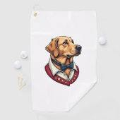 USA Golden Retriever Vintage Patriotic Dog Shirt ゴルフタオル (インサイチュ)