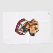 USA Golden Retriever Vintage Patriotic Dog Shirt ゴルフタオル (横)