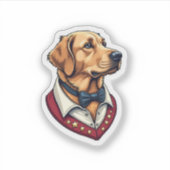 USA Golden Retriever Vintage Patriotic Dog Shirt シール (正面)