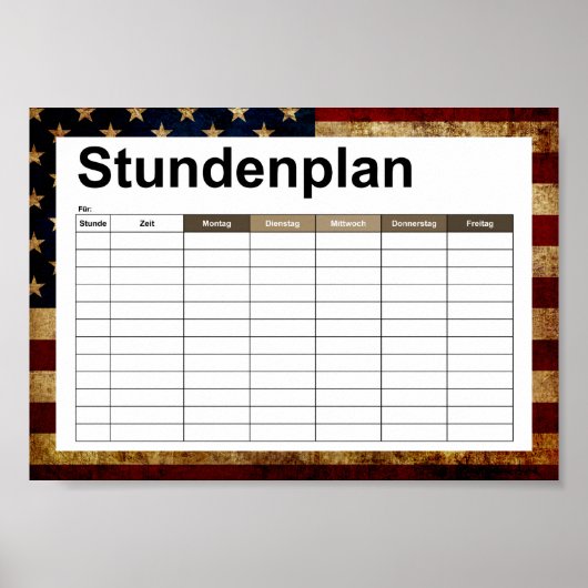 USA / Grunged flag ポスター (正面)