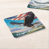 USA Heritage Eagle & Flag 250 Years Anniversary スクエアペーパーコースター (アングル)