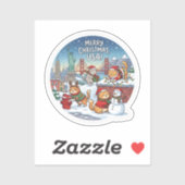 USA Holiday Cats – Cute Meowy Christmas Sticker シール (シート)