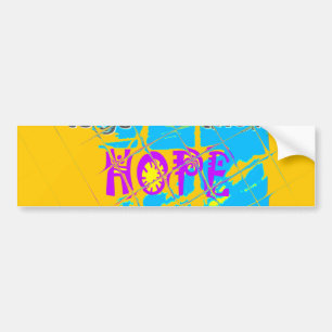USA Hope:テクスチャカラフルデザイン バンパーステッカー