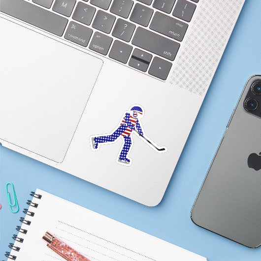 USA Ice Hockey   シール (ノートパソコンとiPhone)