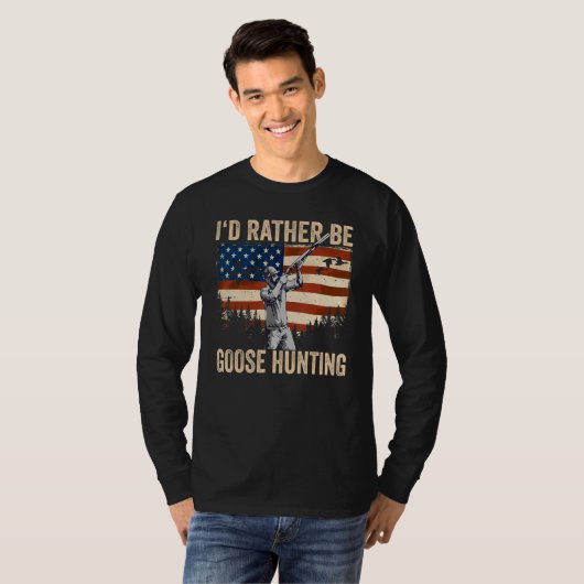 USA I'd Rather Be Goose Hunting Tシャツ (正面フル)