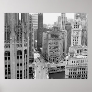 USA, IL, Chicago, Loop from Hotel ポスター