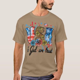 USA In God We Trust 4Th Of July - Sunflower Leopar Tシャツ