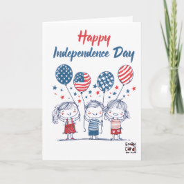 USA Independence Day - Cute Kids カード