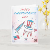 USA Independence Day - Motifs カード (黄色い花)