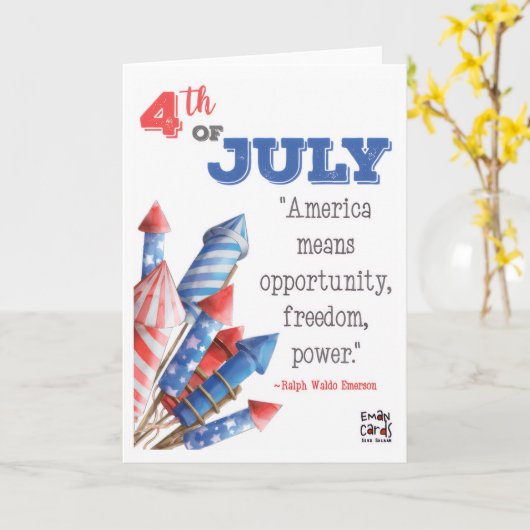 USA Independence Day - Quote カード (黄色い花)