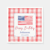 USA Independence Day Themed Birthday スタンダードカクテルナプキン (正面)