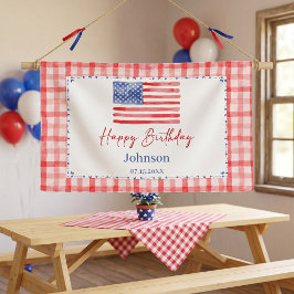 USA Independence Day Themed Birthday 横断幕