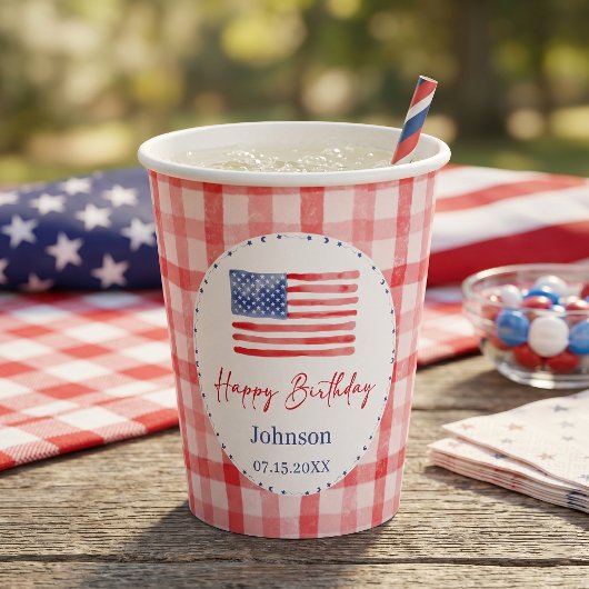 USA Independence Day Themed Birthday Paper Cups 紙コップ