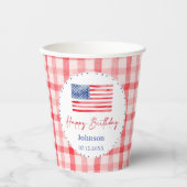 USA Independence Day Themed Birthday Paper Cups 紙コップ (正面)