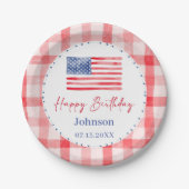 USA Independence Day Themed Birthday Paper Plates ペーパープレート (正面)