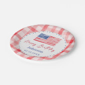 USA Independence Day Themed Birthday Paper Plates ペーパープレート (アングル)