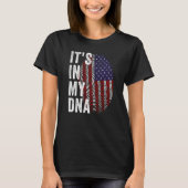 USA It's In My DNA Cute American Fingerprint Ameri Tシャツ (正面)