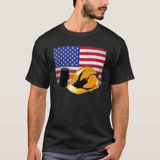 Usa Labor Day American Labor Movement Tee Men Fla Tシャツ (正面)