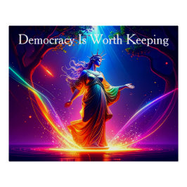 USA Lady Liberty Democracy Is Worth Keeping ポスター