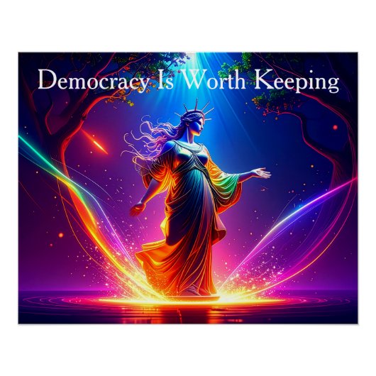 USA Lady Liberty Democracy Is Worth Keeping ポスター (正面)