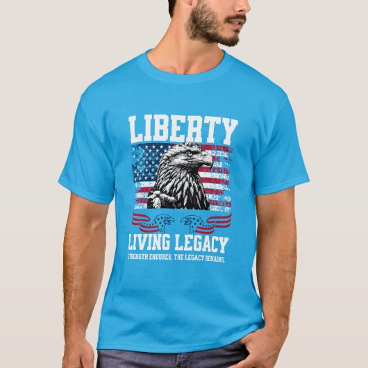 USA Liberty Eagle Living Legacy Celebration Design Tシャツ (正面)