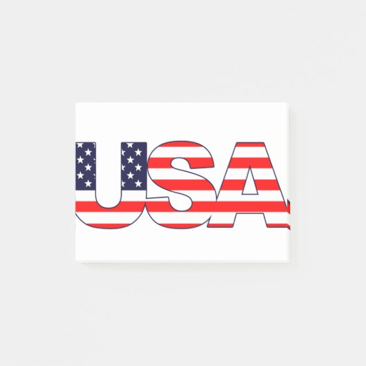USA Logo Initials with American flag ポストイット (正面)