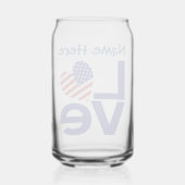 USA LOVE パーソナライズされた Blue ガラス缶 (裏面)