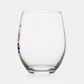 USA LOVE パーソナライズされた Blue ステムなしワイングラス (左)