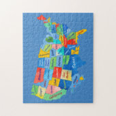 USA MAP水彩画ジグソーパズル ジグソーパズル (縦)