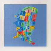 USA MAP水彩画ジグソーパズル ジグソーパズル (横)