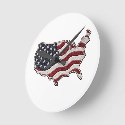 🕒 USA Map Flag Wall Clock 🇺🇸🧭 ラウンド壁時計 (傾斜)