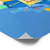 USA MAP watercolor artwork ポスター (角)