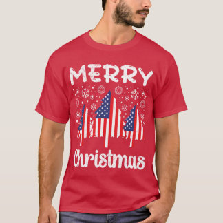 USA Merry Christmas Firrees Christmas Party family Tシャツ