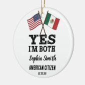 USA Mexico Dual Citizenship Custom セラミックオーナメント (左)