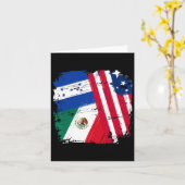Usa Mexico Honduras Flags  カード (黄色い花)